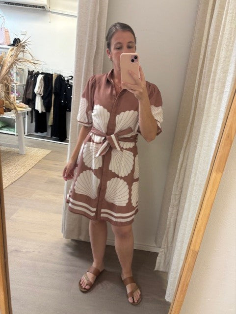 GIGI SHELL DRESS - BROWN