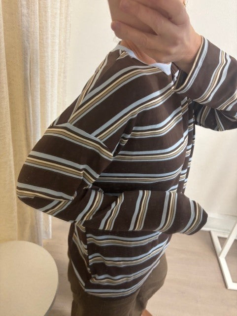 CHOC BLUE STRIPE L/S TEE