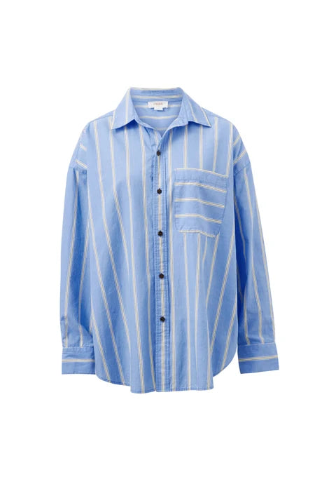 PETA OVERSIZED SHIRT - BLUE/BUTTER