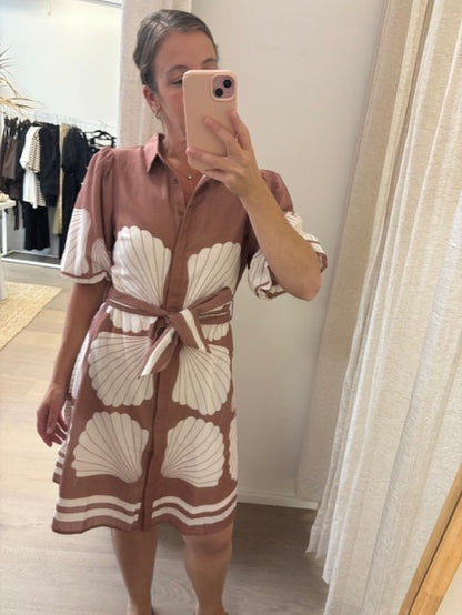 GIGI SHELL DRESS - BROWN