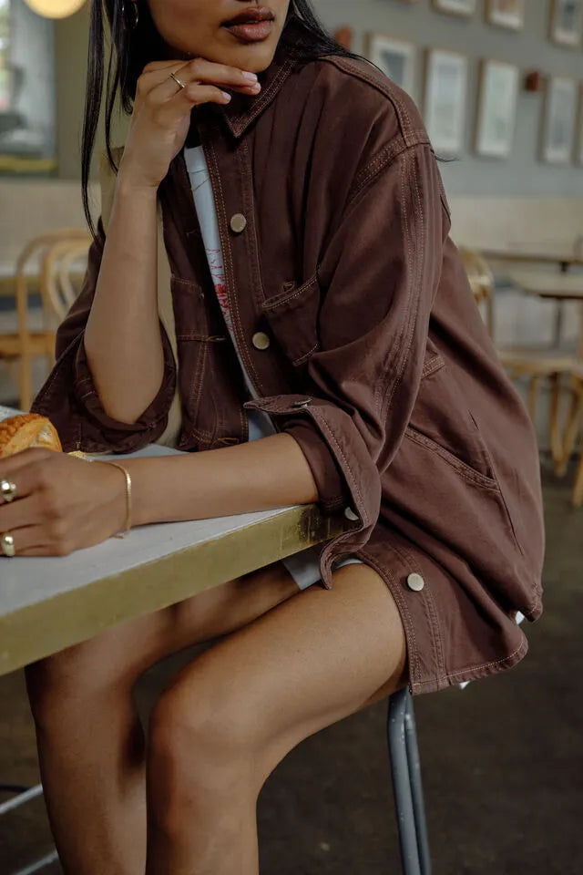 BOBBI SIDE PICKET DENIM SHACKET