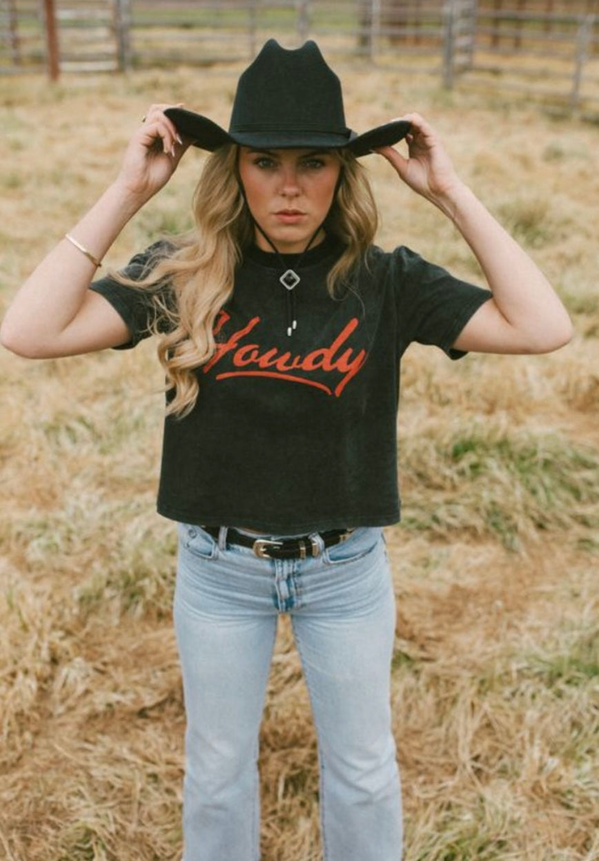 HOWDY CREW TEE - BLACK