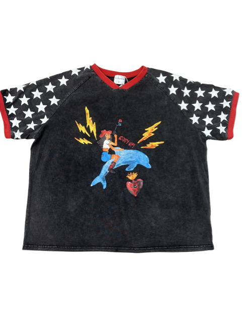 BLACK/RED GIDDY UP TEE