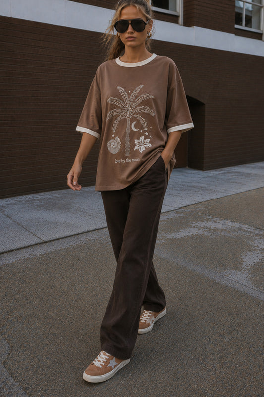 COCO PALM TEE - BROWN