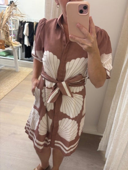 GIGI SHELL DRESS - BROWN