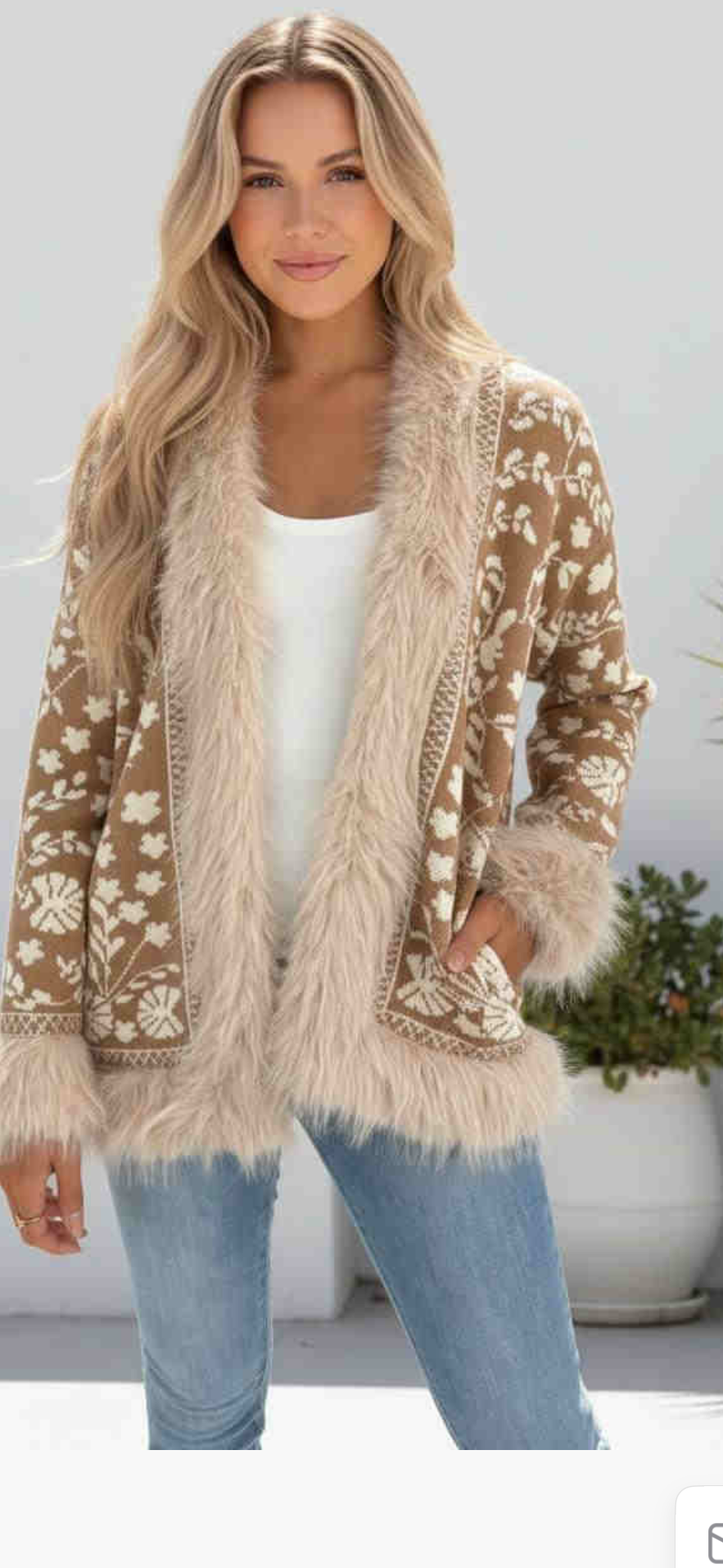 SPELLY FUR COAT - BEIGE