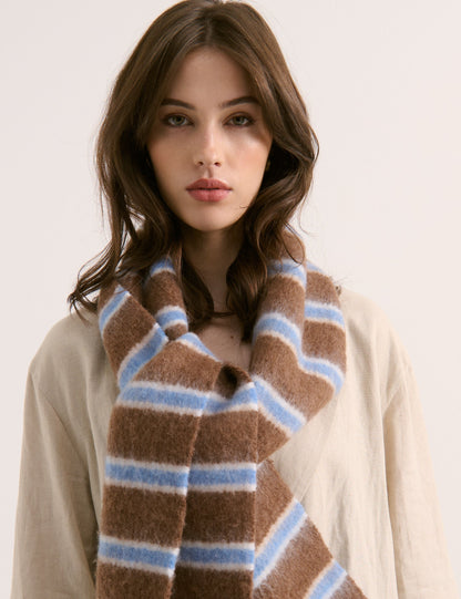 BROWN/BLUE SCARF