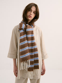 BROWN/BLUE SCARF