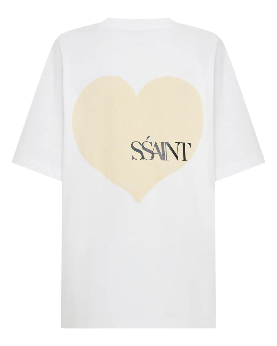 SSAINT CREAM HEART TEE