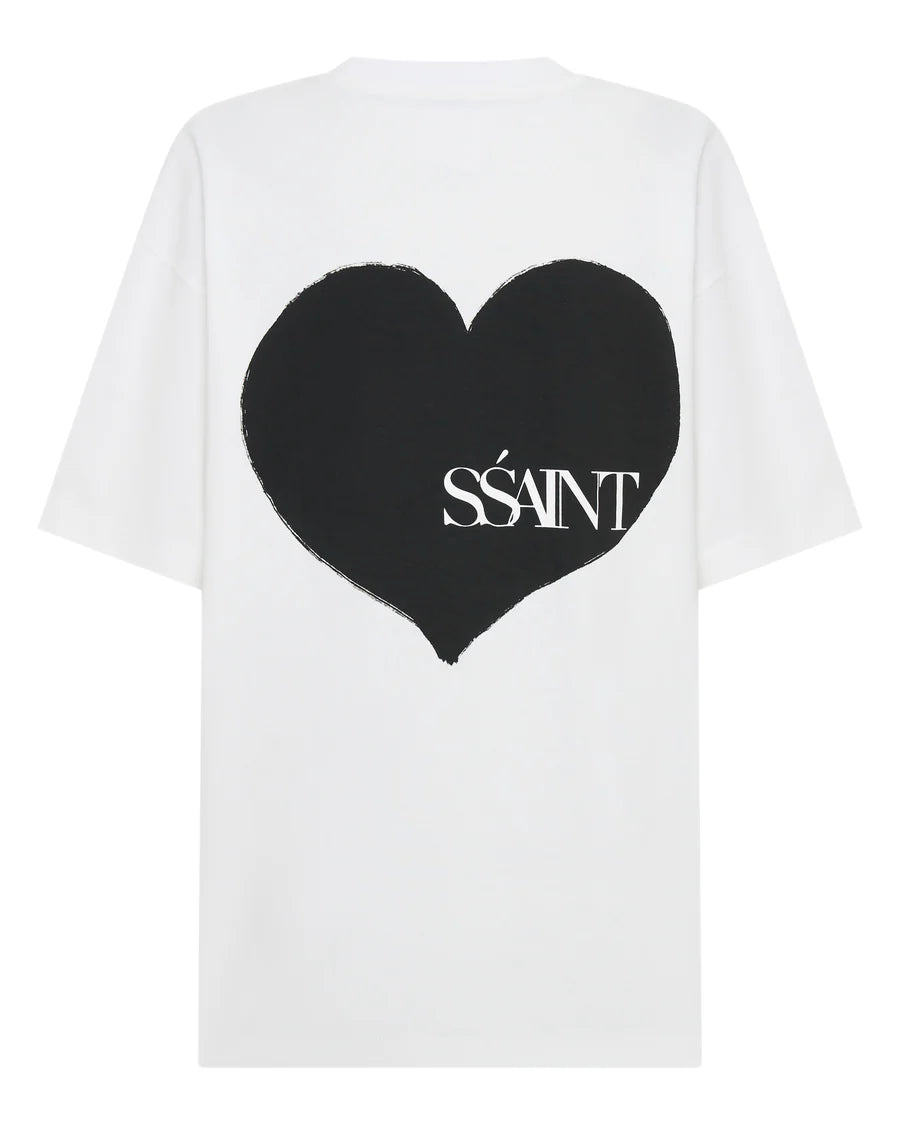BLACK HEART TEE - WHITE