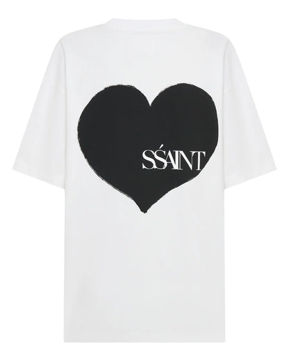 BLACK HEART TEE - WHITE