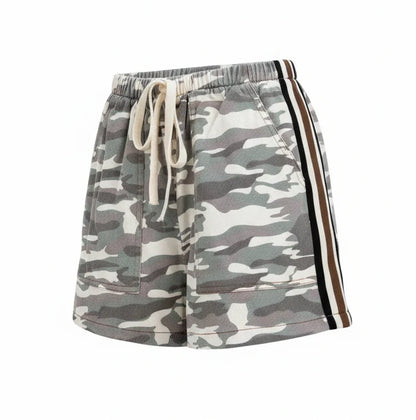 BY FRANKIE LIGHT CAMO STRIPE SHORTS