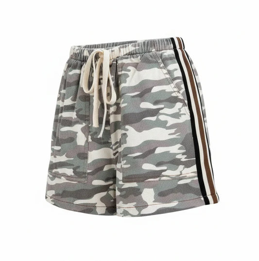 BY FRANKIE LIGHT CAMO STRIPE SHORTS