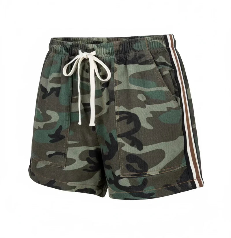 BY FRANKIE DARK CAMO STRIPE SHORTS