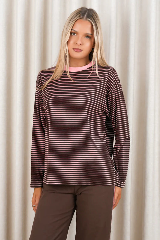 CHOC-PINK LONG SLEEVE SHIRT