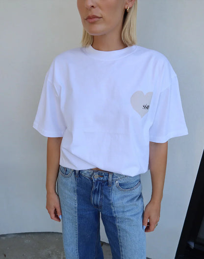 SSAINT CREAM HEART TEE