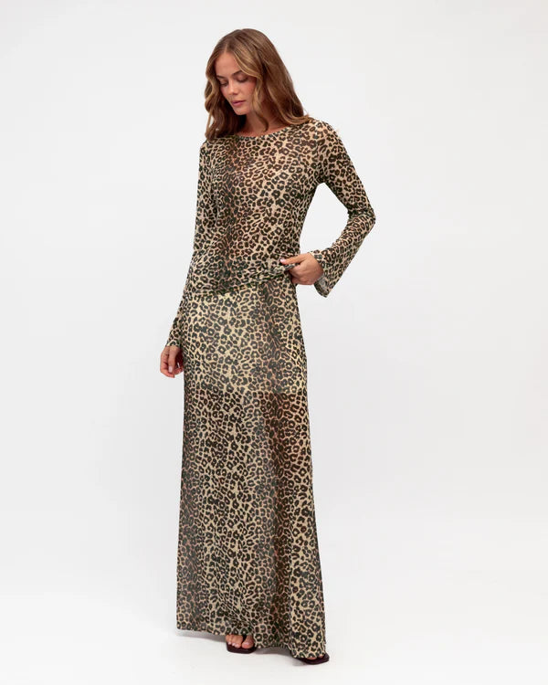 LEOPARD SHEER SKIRT