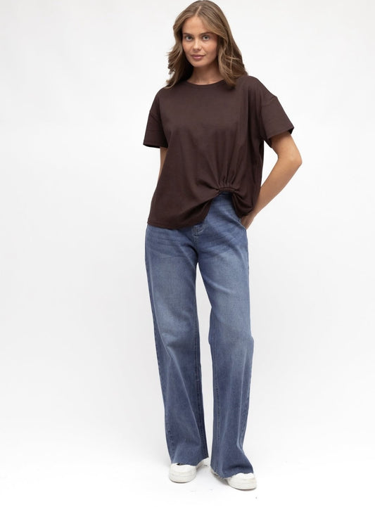 BILLI EASY TUCK TEE - CHOC