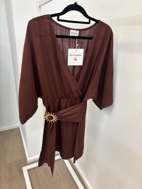 BROWN MINI WITH SUN - DRESS
