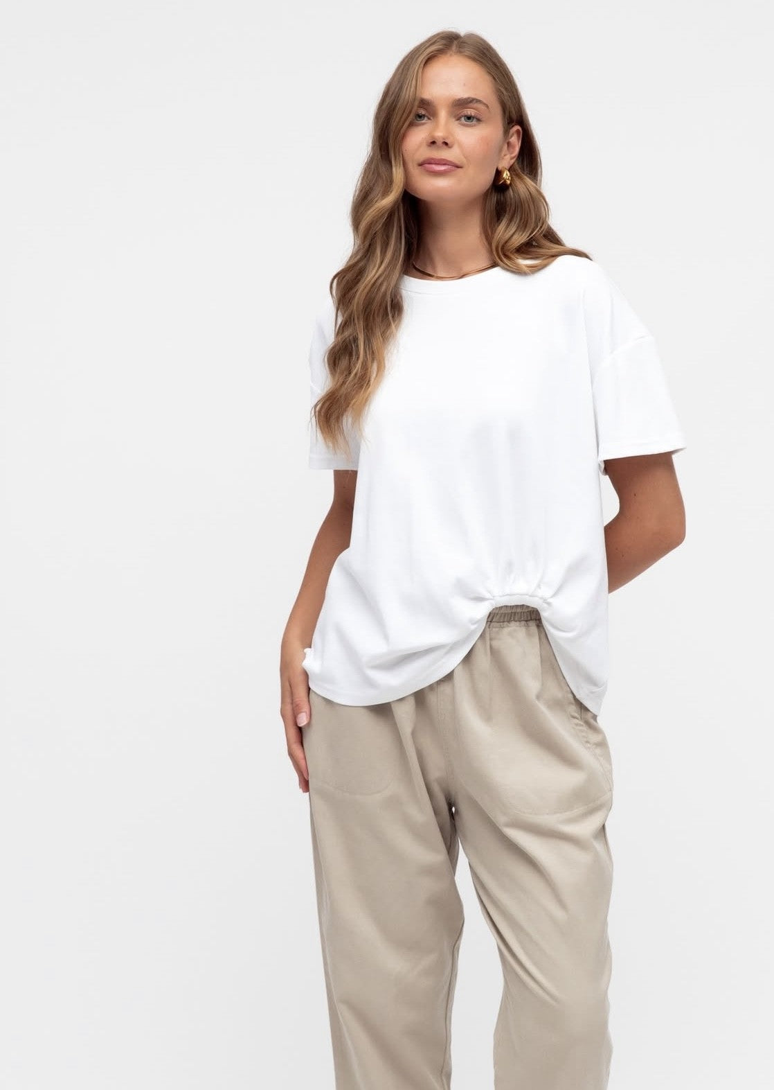BILLI EASY TUCK TEE - WHITE