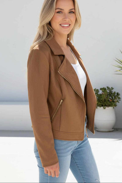 REMI SUEDE JACKET - TAN
