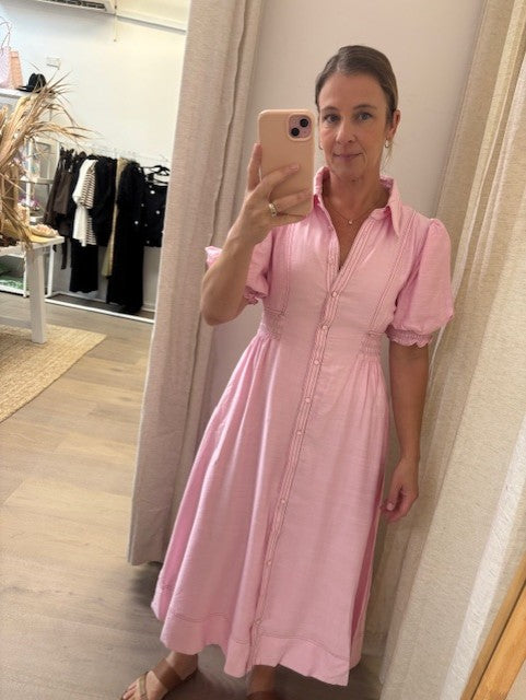 ZOE STITCH DRESS - PINK